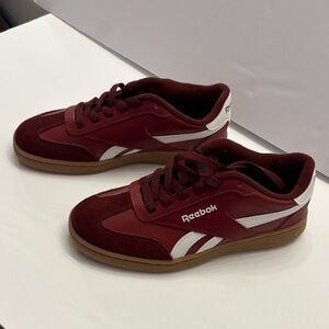 Reebok Burgundy and White Low-Top Sneakers